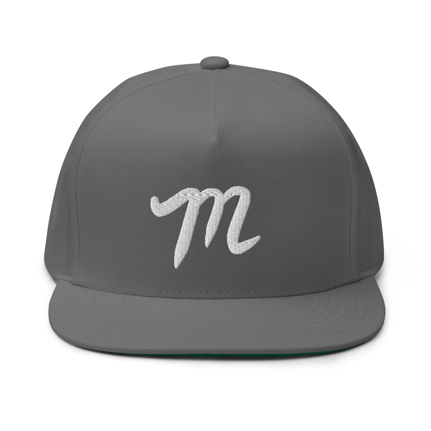 Manolo Grey Hat white M Flat Bill Cap
