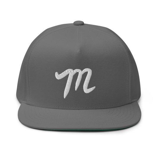 Manolo Grey Hat white M Flat Bill Cap