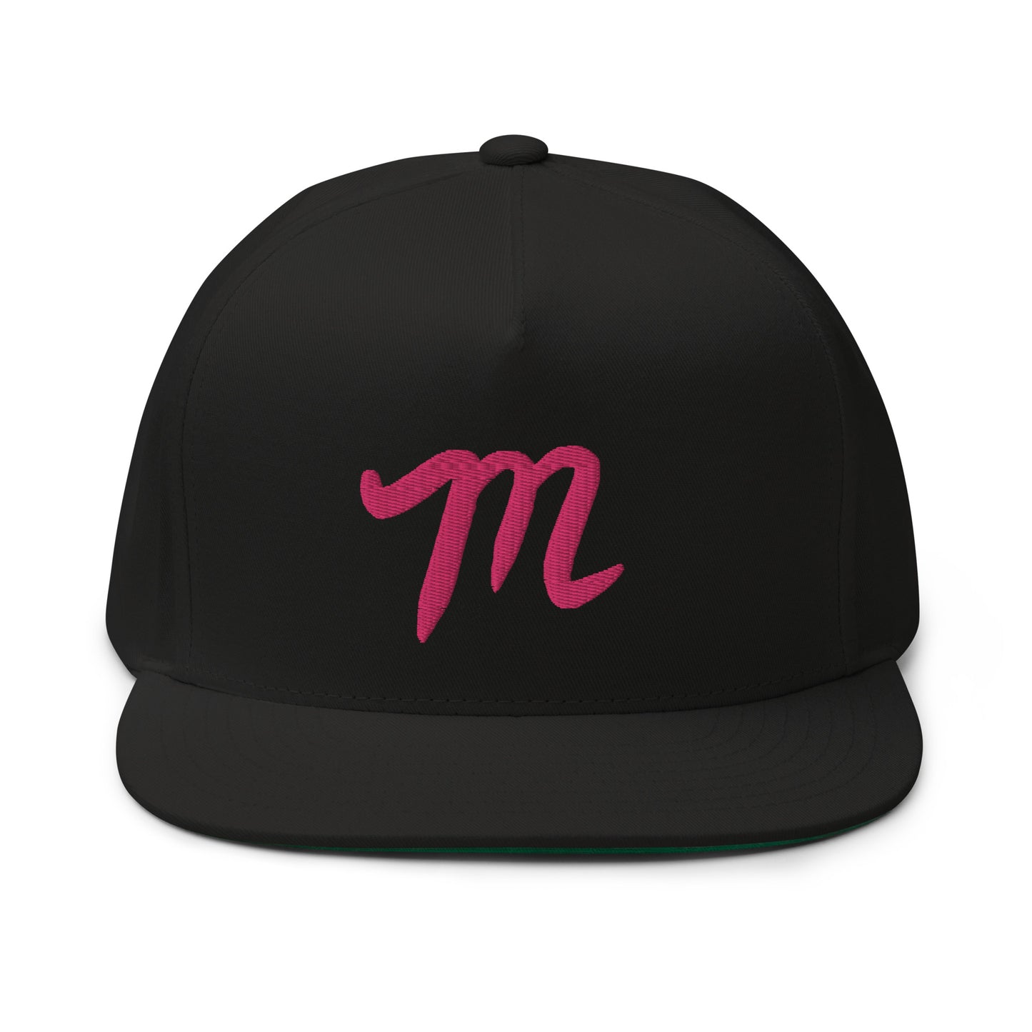 Manolo White Hat Pink Flat Bill Cap