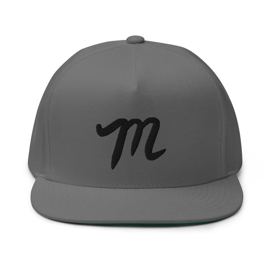 Manolo Grey Hat Black M Flat Bill Cap