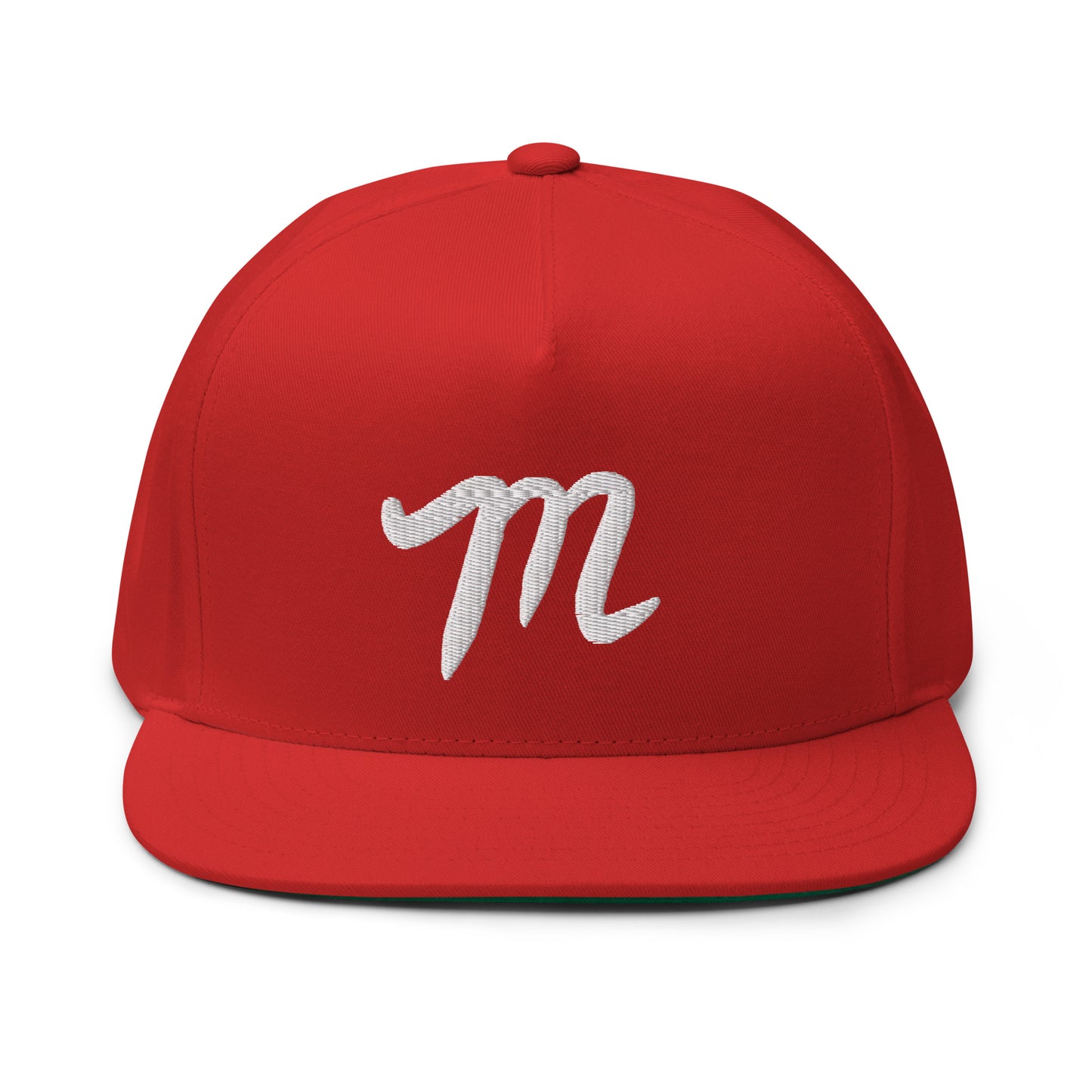 Manolo - Red Hat - White M - Flat Bill Cap