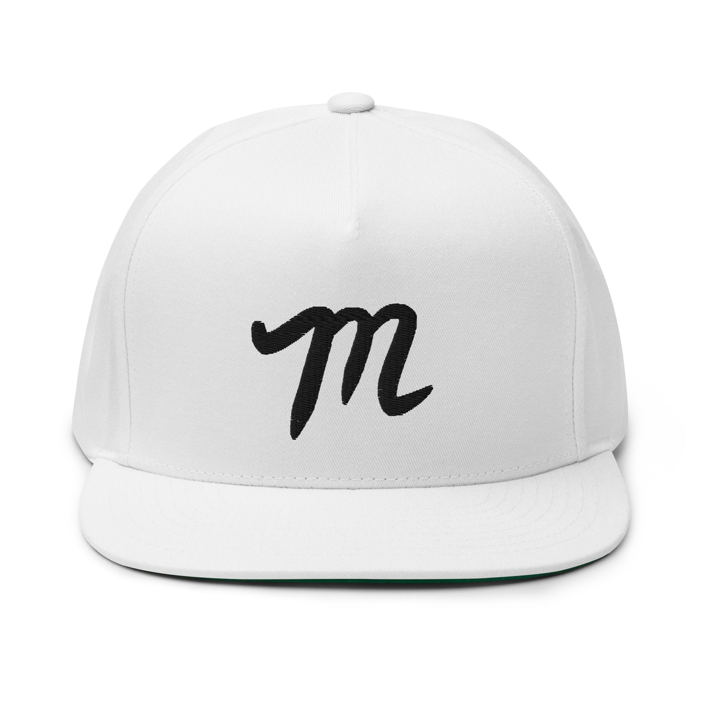 Manolo white hat Black M Flat Bill Cap