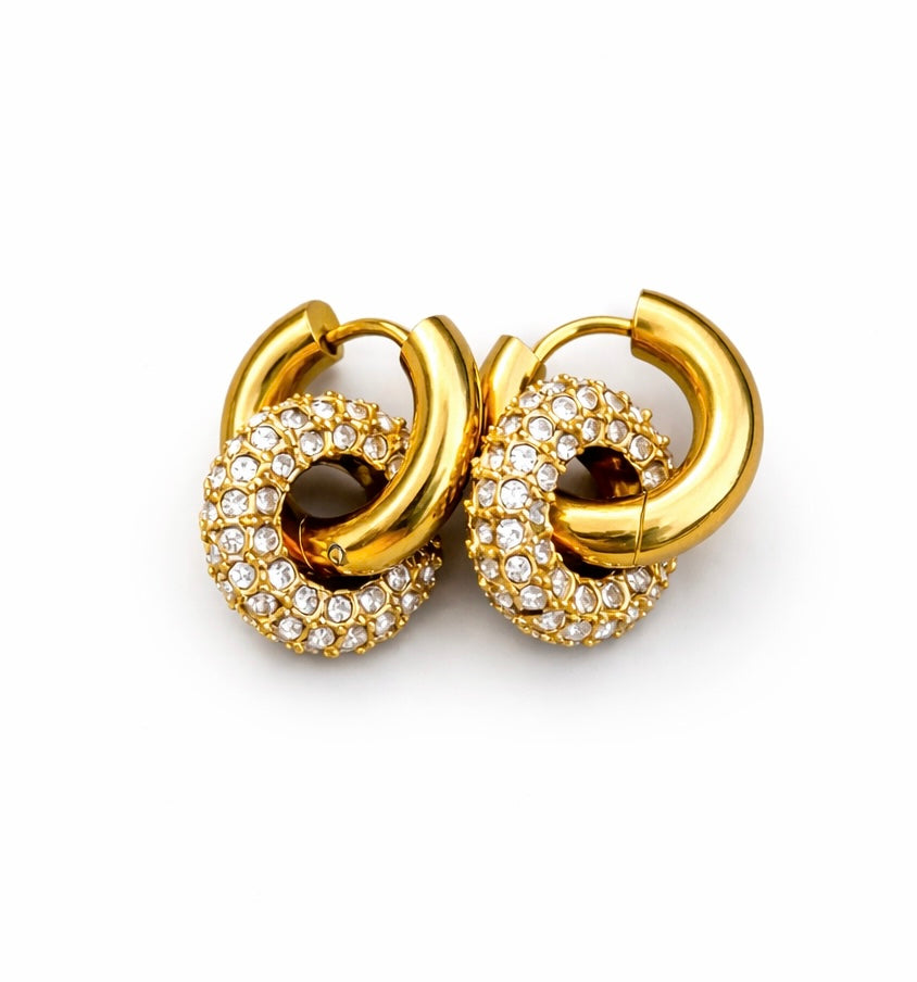 Double Drip Pavé Hoops