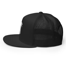 Load image into Gallery viewer, Black hat white Palma Trucker Cap