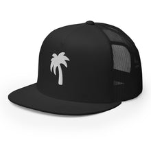 Load image into Gallery viewer, Black hat white Palma Trucker Cap