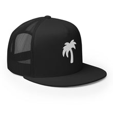 Load image into Gallery viewer, Black hat white Palma Trucker Cap