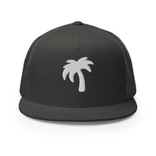 Load image into Gallery viewer, Black hat white Palma Trucker Cap