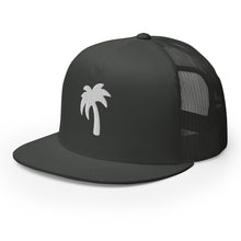 Load image into Gallery viewer, Black hat white Palma Trucker Cap