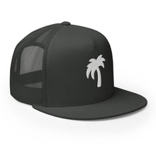 Load image into Gallery viewer, Black hat white Palma Trucker Cap