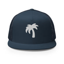 Load image into Gallery viewer, Black hat white Palma Trucker Cap