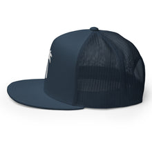 Load image into Gallery viewer, Black hat white Palma Trucker Cap
