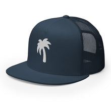 Load image into Gallery viewer, Black hat white Palma Trucker Cap
