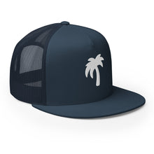 Load image into Gallery viewer, Black hat white Palma Trucker Cap