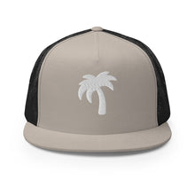 Load image into Gallery viewer, Black hat white Palma Trucker Cap