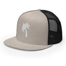 Load image into Gallery viewer, Black hat white Palma Trucker Cap