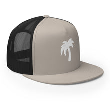 Load image into Gallery viewer, Black hat white Palma Trucker Cap