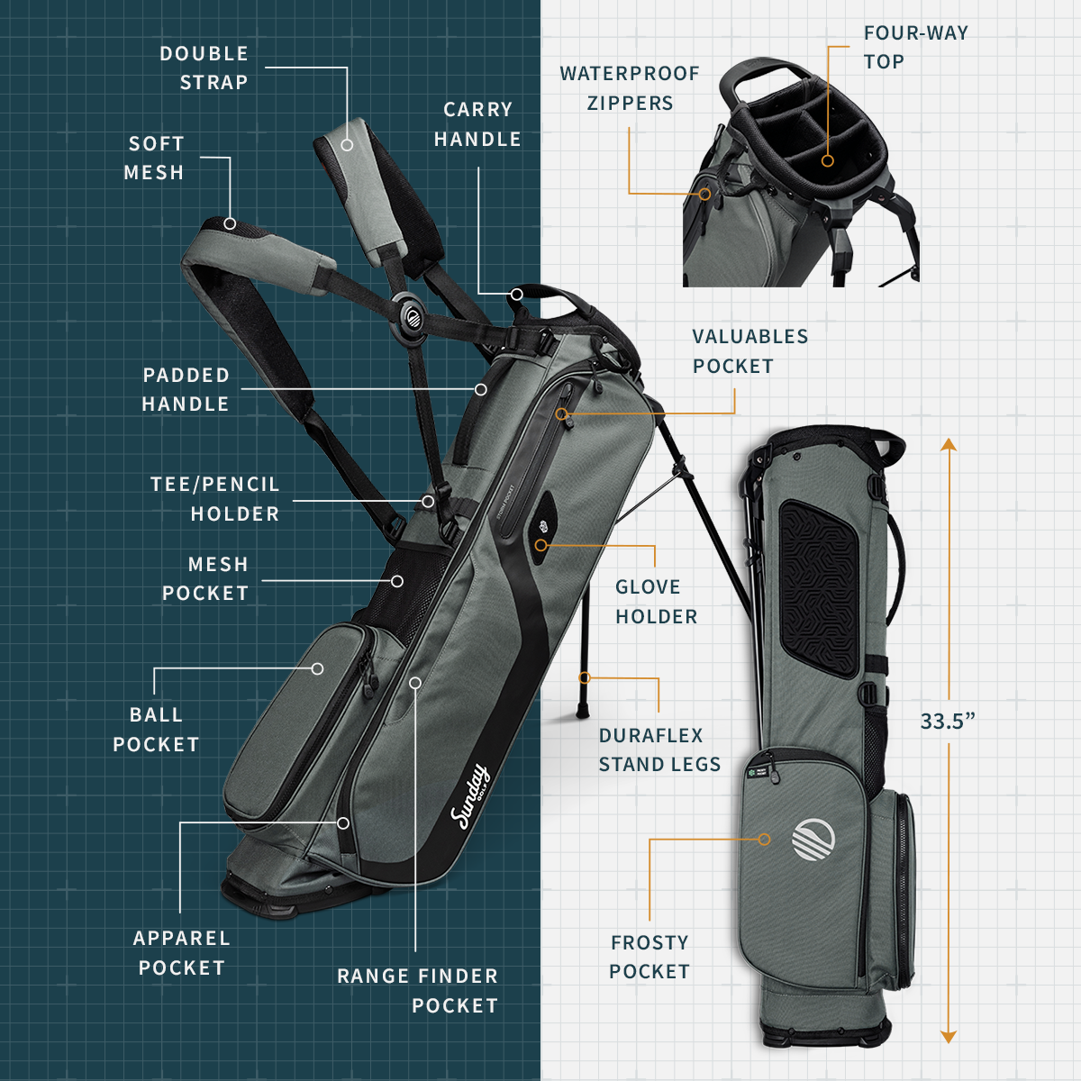 EL CAMINO x TROP TG LOGO | S-Class Leather Walking Golf Bag