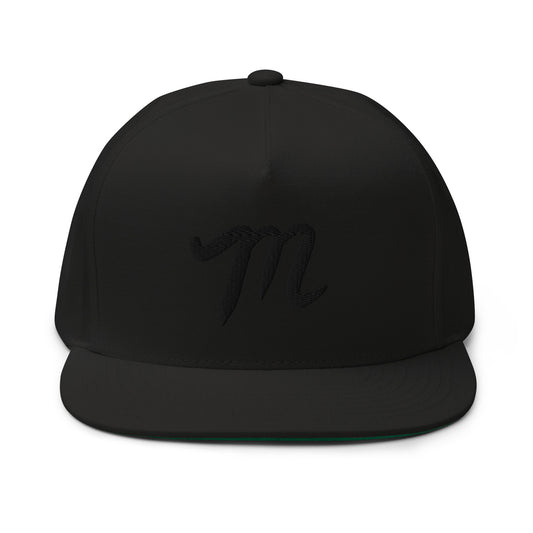 Manolo Black Hat Black M Flat Bill Cap