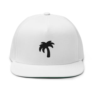 White hat Black Palma Flat Bill Cap