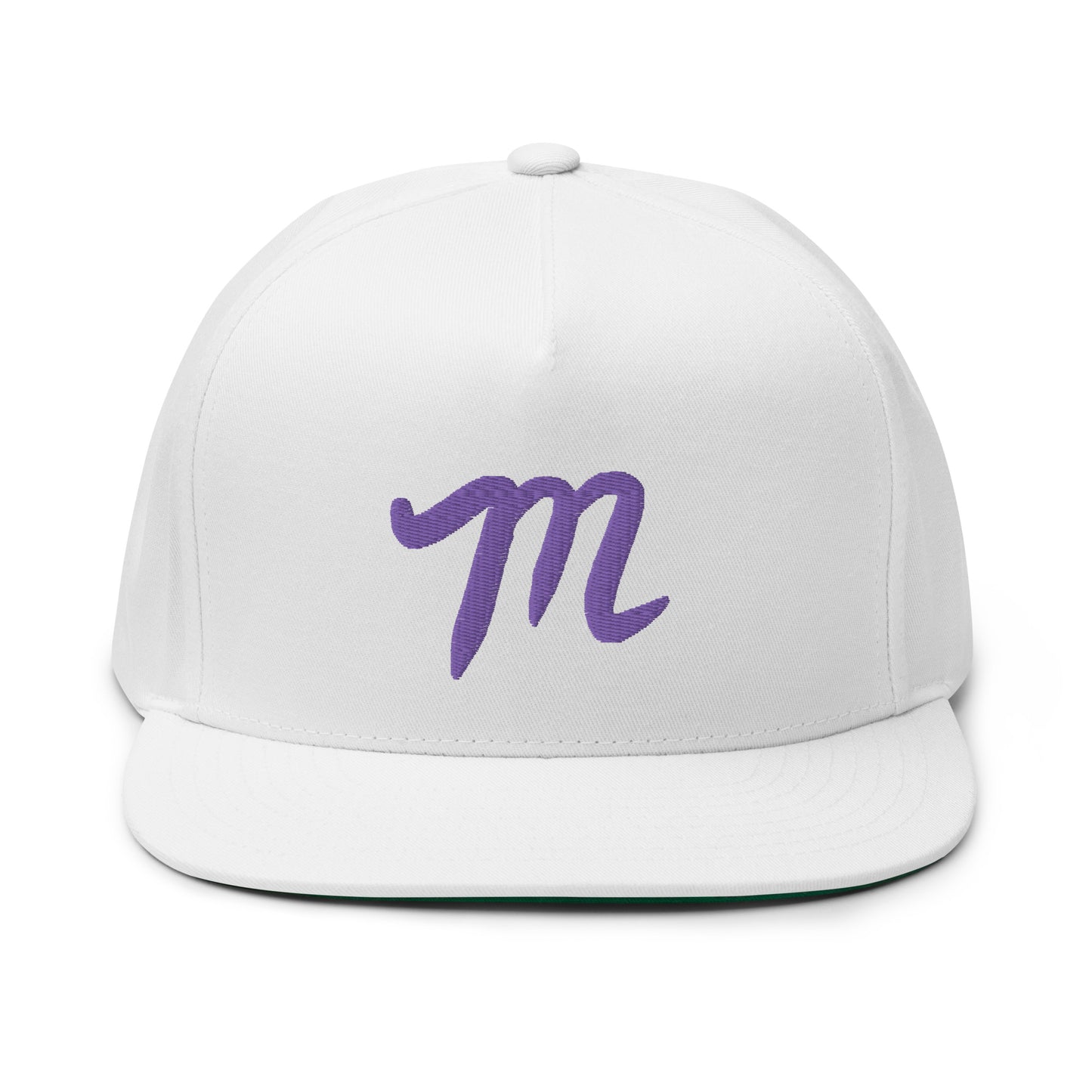 Manolo White Hat Purple M Flat Bill Cap