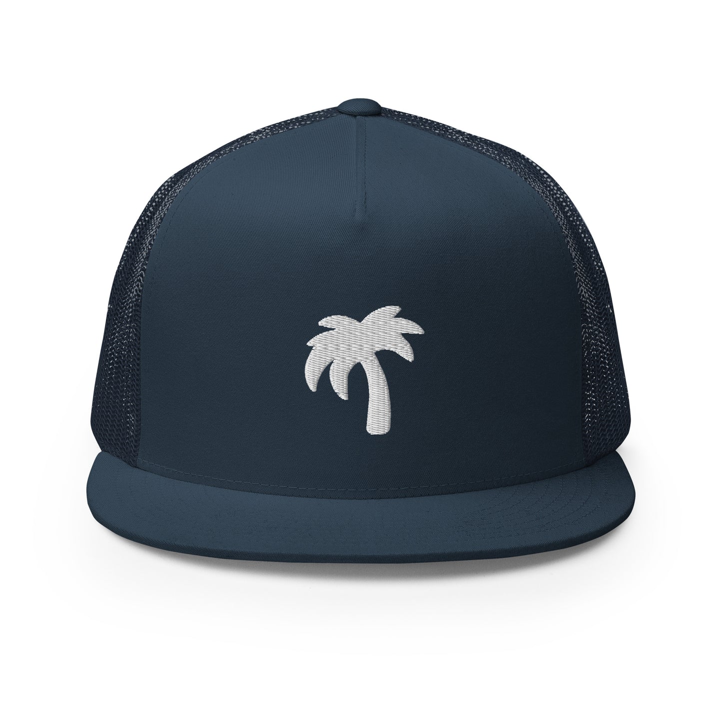 Navy Blue Trucker with White Palm