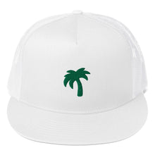 Load image into Gallery viewer, White Hat Green Palma Trucker