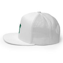 Load image into Gallery viewer, White Hat Green Palma Trucker